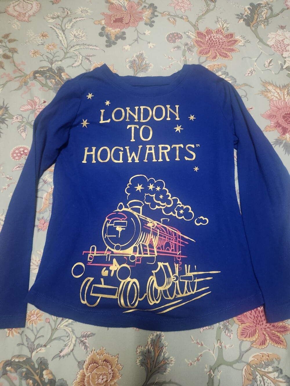 Harry Potter Long Sleeve Tee Navy/Gold Size Medium (7/8)